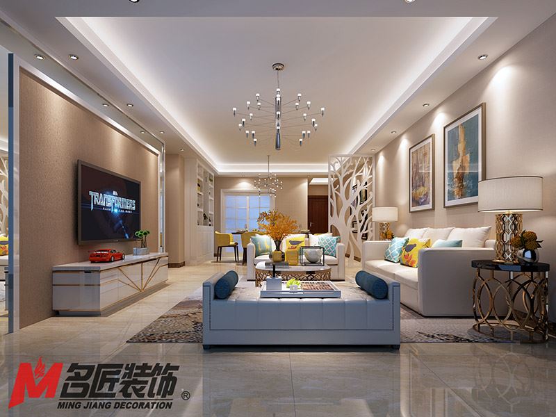 河源市霸王花·麗江花園現(xiàn)代簡約風格三居室裝修案例